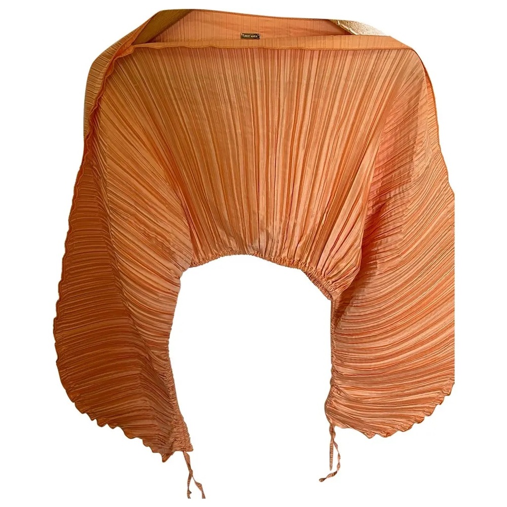 Cult Gaia Pleated Orange Crop Top